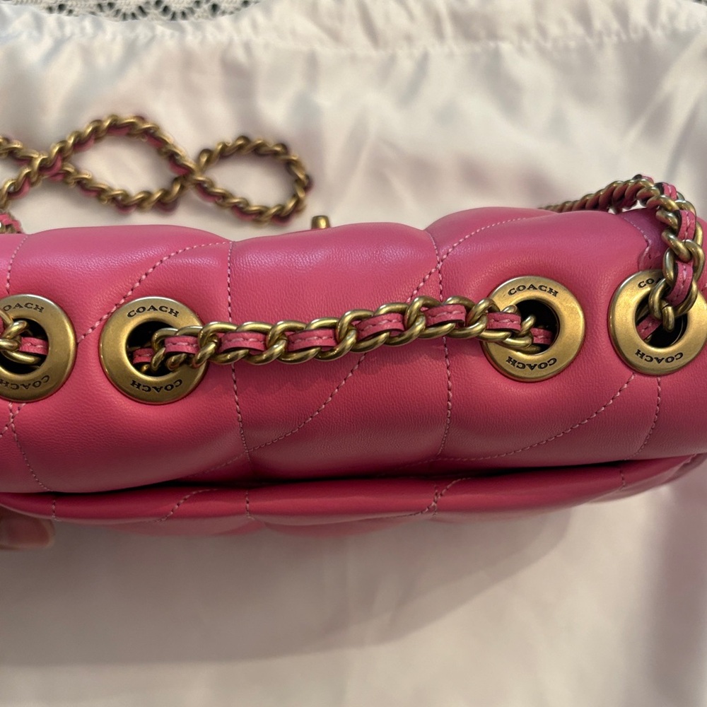Coach Fuchsia Quilted Crossbody Bag - Picture 9 of 11